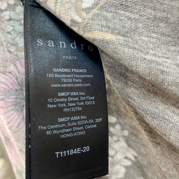 💐Sandro Paris Floral Short Sleeve Open Back Top - Picture 7 of 8